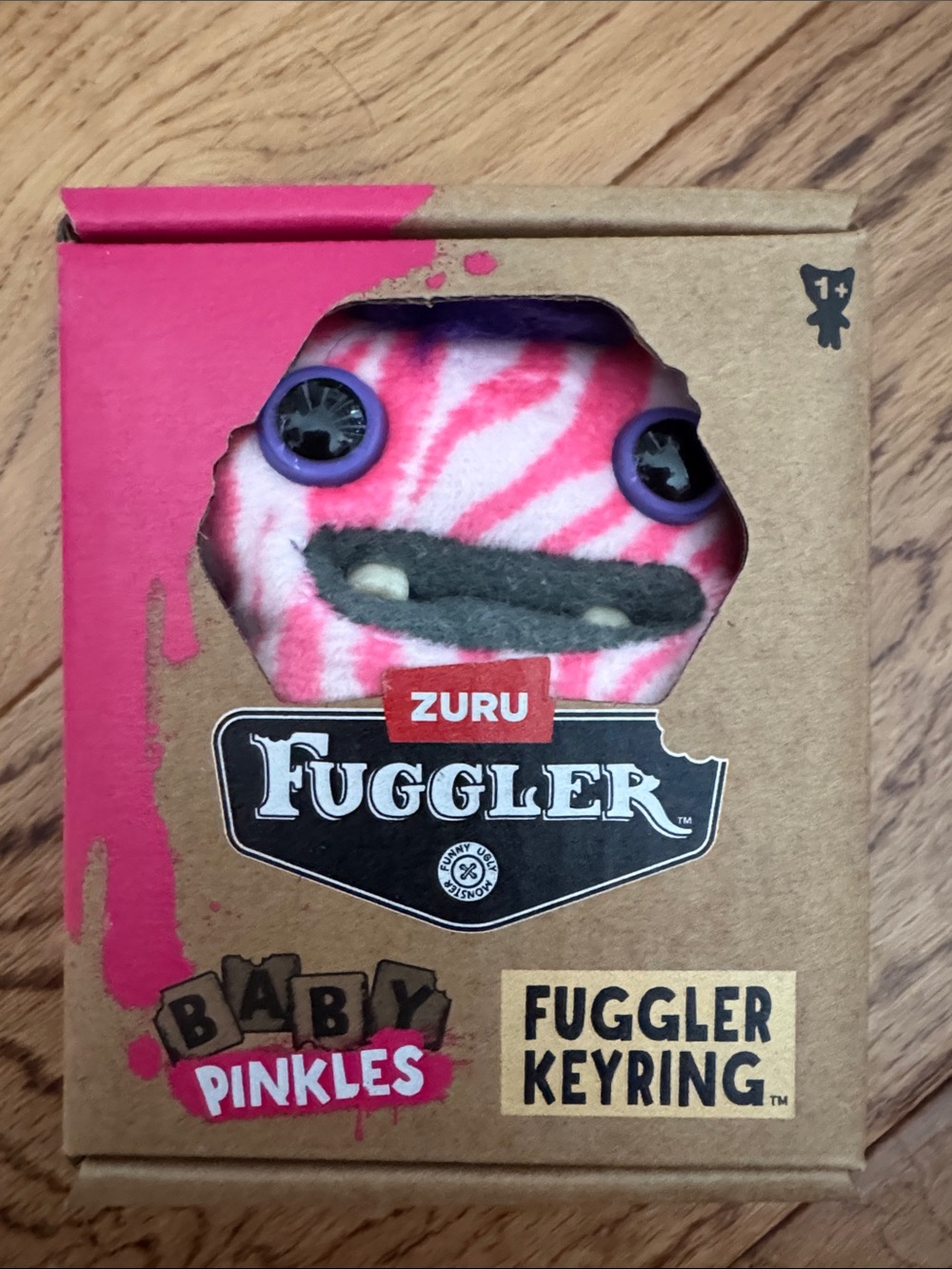 Complete set of Zuru Fuggler Baby Pinkles Keyring Pink Plush Monster (Set of 6) - Picture 4 of 10